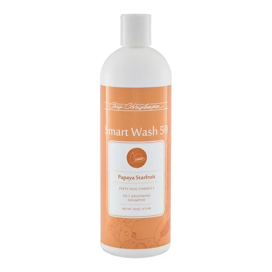 CHRIS CHRISTENSEN SmartWash 50 Papaya Starfruit Grooming Shampoo, 473ml - šampūns suņiem un kaķiem īpaši netīram apmatojumam